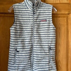 Vineyard Vines Navy & Cream Striped Knit Vest